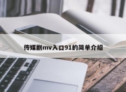 传媒剧mv入口91的简单介绍